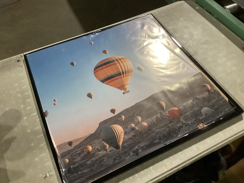 Condition photo showing As Is for jcjmy 24x24 picture frame black with 20x20 mat, display photo 20x20 with mat or 24 x 24 without mat, wall hanging large 24x24 poster frame with shatter resistant plexiglass, black black 24x24 inch