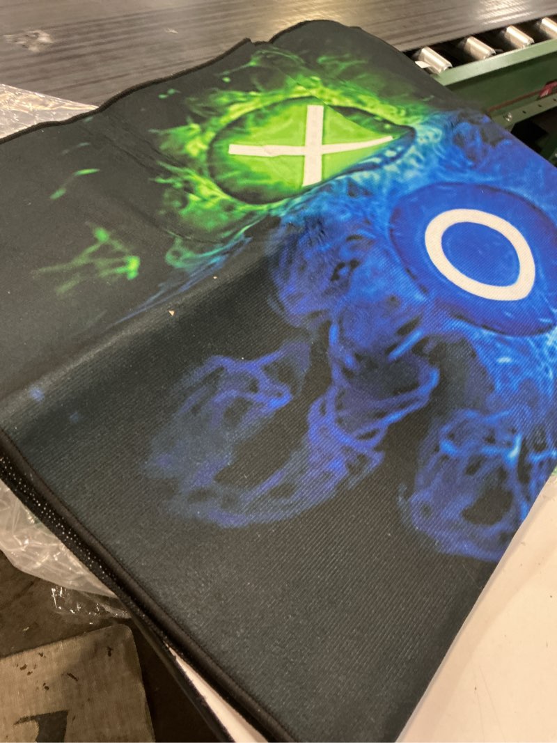Condition photo showing As Is for gaming area rugs for boys cool game style bedroom, gamer rug boys room decor, video games bedroom carpet for teens, controller gamepad player standing throw doormats yoga mat black