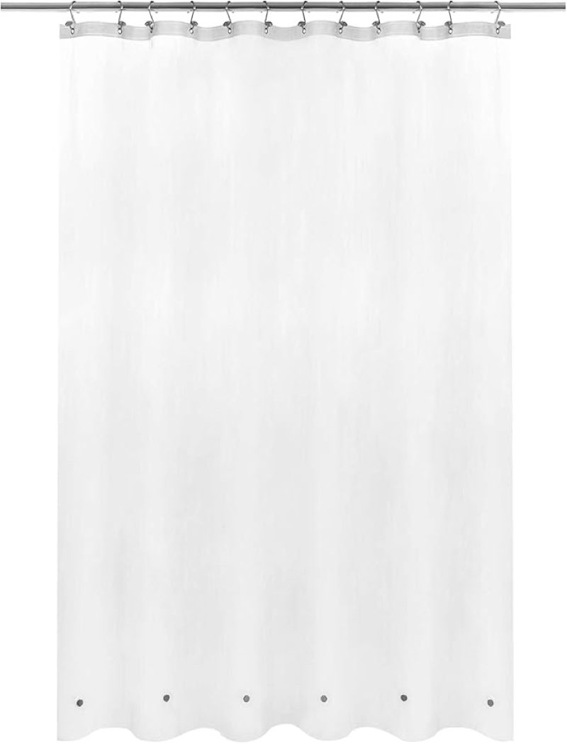 Barossa Design Long Shower Curtain Liner with 6 Magnets - 72" x 78", Waterproof PEVA Shower Liner fo