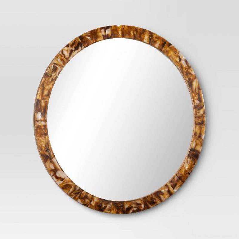 30" round pieced faux horn wall mirror - threshold™
