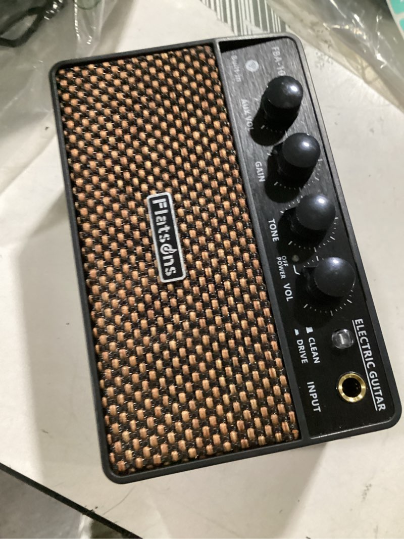 Condition photo showing Good Condition for fba-10 guitar amp, 10w mini electric guitar amplifier with clean/drive channel, 6h working, usb-c rechargeable, 3.5mm headphone/aux jack, wireless portable amp for indoor practice, traveling black