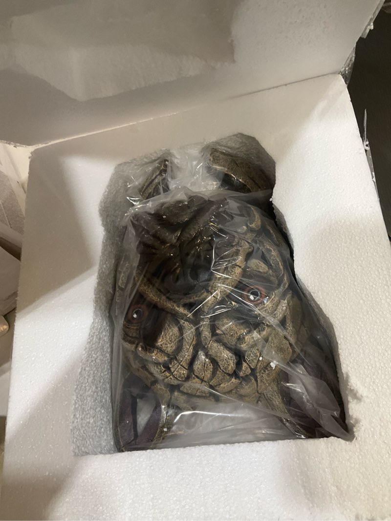 Condition photo showing Good Condition for enesco edge sculpture french bulldog head bust animal figurine, 12 inch, brown and black