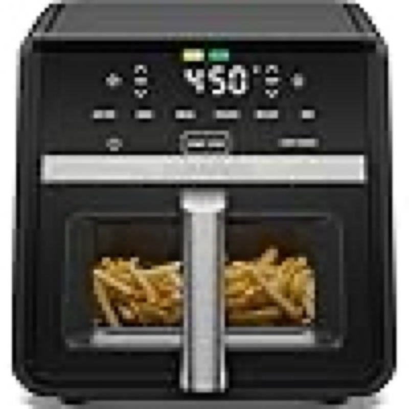 Chefman Air Fryer 9 Qt | TurboFry 7-in-1 High-Powered 450°F Cooking for Crispier and Even Results | XL Basket with Viewing Window | Air Fry, Bake, Broil, Reheat, Dehydrate, Defrost, Keep Warm