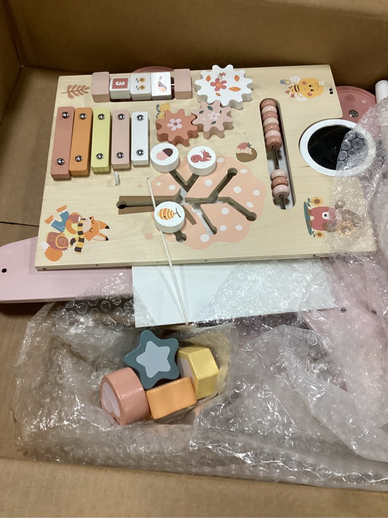 Condition photo showing Good Condition for ROBUD Wooden Baby Walker, Baby Push Walker with Activity Center and Storage, Montessori Walker Toy for Boys and Girls Learning to Stand and Walk, Pink