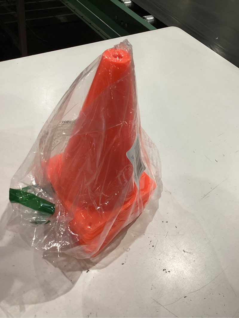 Condition photo showing Good Condition for pxzblg 12/24/50pcs soccer cones, 7" soccer cones, plastic traffic cones, training cones for basketball football skating drills practice red 7", 12pcs