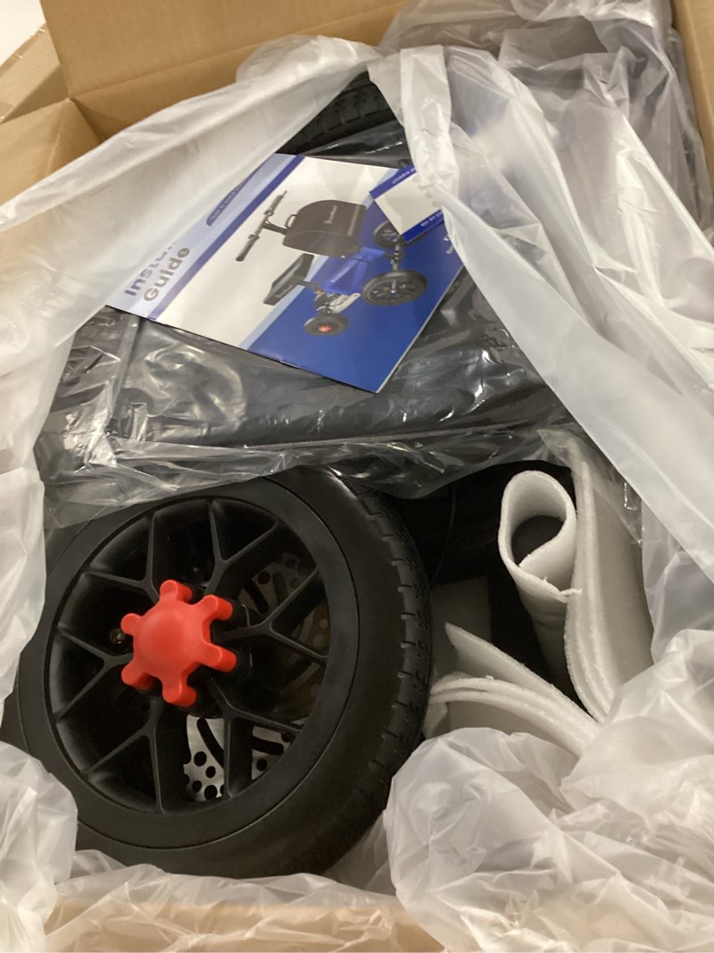 Condition photo showing New/Like New for blessreach deluxe medical scooter double handbrake, all terrain steerable knee scooter crutch alternative, for adults injured ankle & foot recovery in blacks