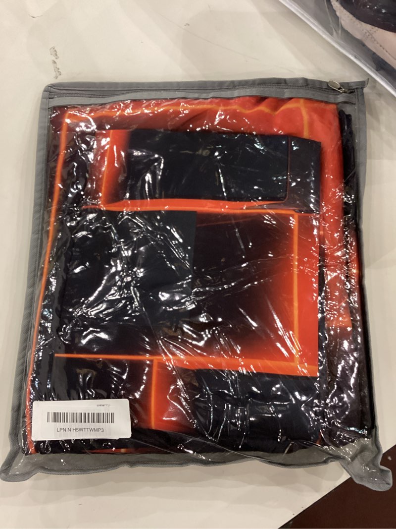 HOSIMA Honeycomb Bedding Sets Full for Boys,Red Black Geometric Pattern Fitted Sheet for Kids Teens 