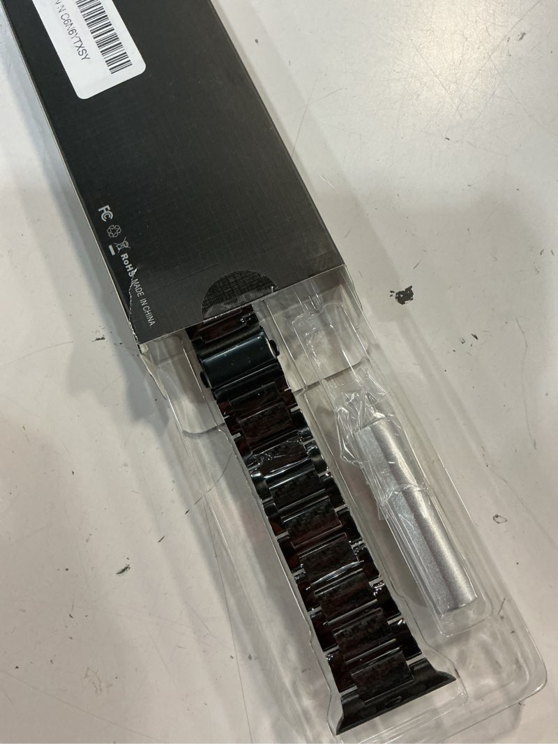 Condition photo showing New/Like New for iiteeology carbon band compatible with apple watch 49/46/45/44/42mm 42 series 11/41/40/38mm, women men light genuine carbon fiber band for iwatch ultra 3/2/series 11-1 black 49mm/46mm/45mm/44mm/42mm-series 3 2 1