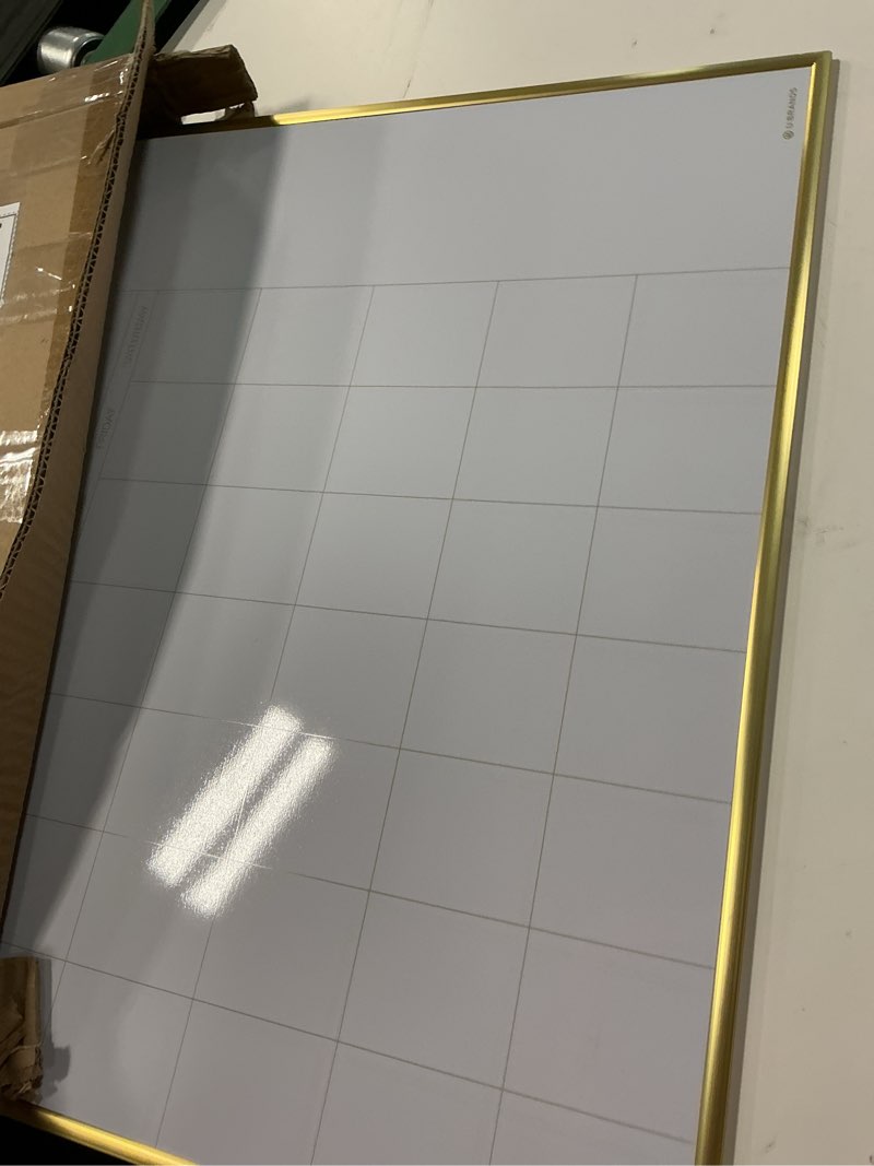 Condition photo showing Good Condition for U Brands Magnetic Dry Erase Calendar White Board, 16" x 20", Gold Aluminum Frame, Includes Magnet and Marker 20"W x 16"H Gold Frame