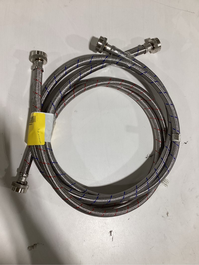 Condition photo showing Good Condition for anqtovp 2 pack 4 ft 90 degree elbow washing machine hoses stainless steel braided burst proof