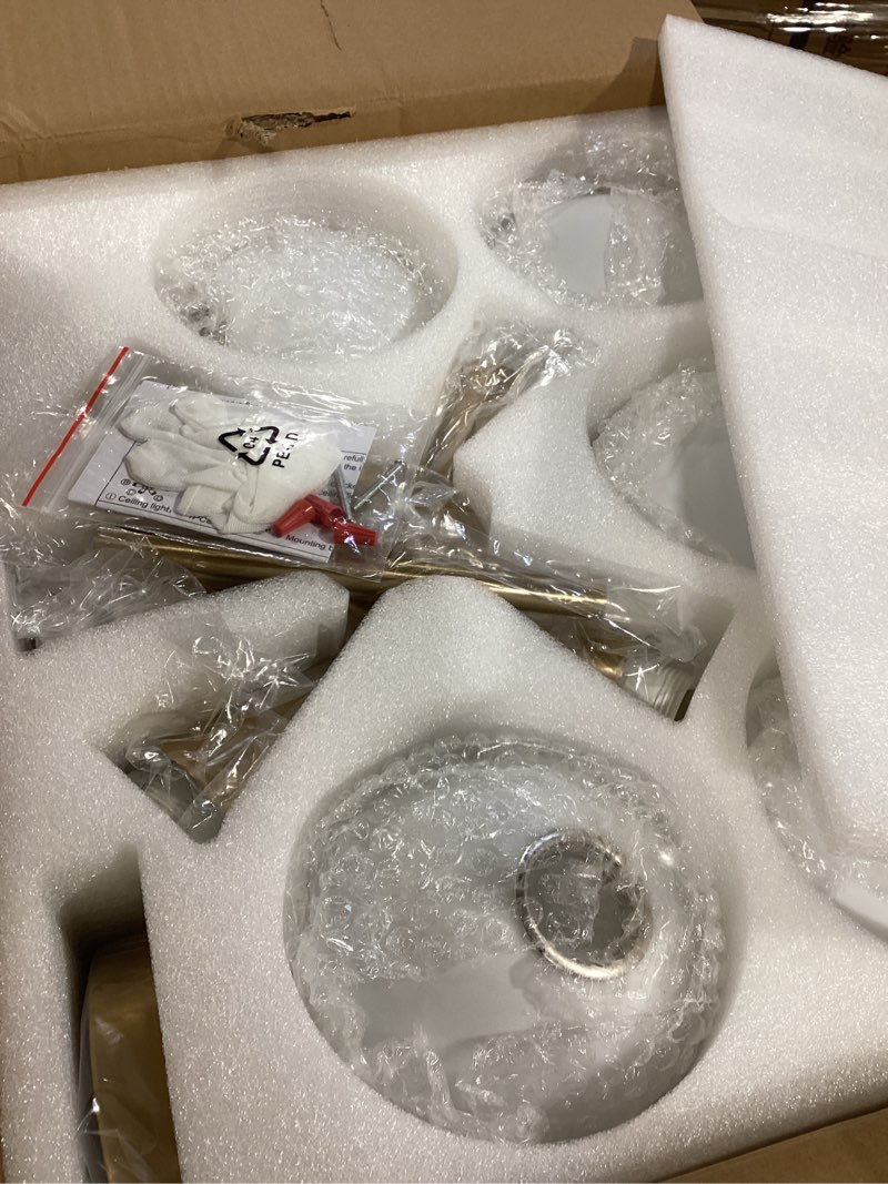 Bektas 5-Lights Semi Flush Mount Ceiling Light Fixture Brushed Gold Light Fixture Straight Bar Model