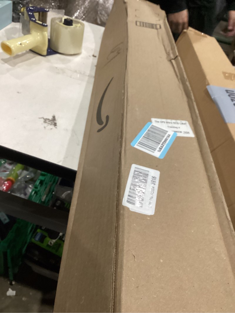 Condition photo showing As Is for Reinforced 42” Extra Tall Retractable Dog Gate for Doorways 60” Wide Mesh Baby Gate, Tall Baby Gates for Stairs with Rods to Prevent Crawling Through Retractable Pet Gate Indoor Outdoor, White White Reinforced 42" Tall x 60" Wide