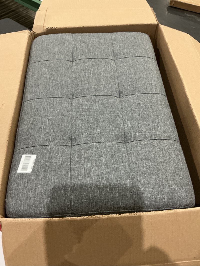 Condition photo showing Good Condition for glasflength l shaped sectional couch with reversible cup holder and chaise, 4 seater lounge sofa modern nailhead design with storage ottoman, grey
