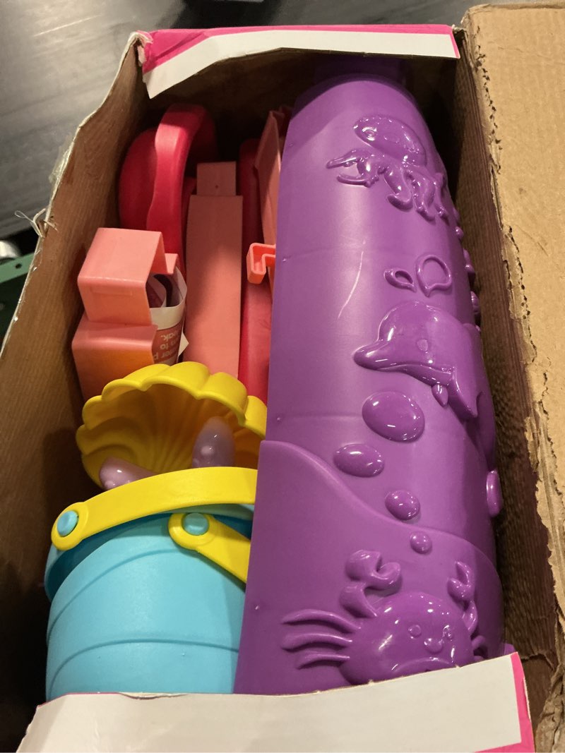 Condition photo showing Good Condition for vrogtik water table for toddlers 3-5, kids sand water table with fishing game set, sensory play table toys for outdoor pool beach backyard summer birthday gift for girls outside toys for toddler pink