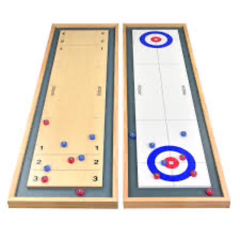 gosports shuffleboard and curling 2 in 1 tabletop board game