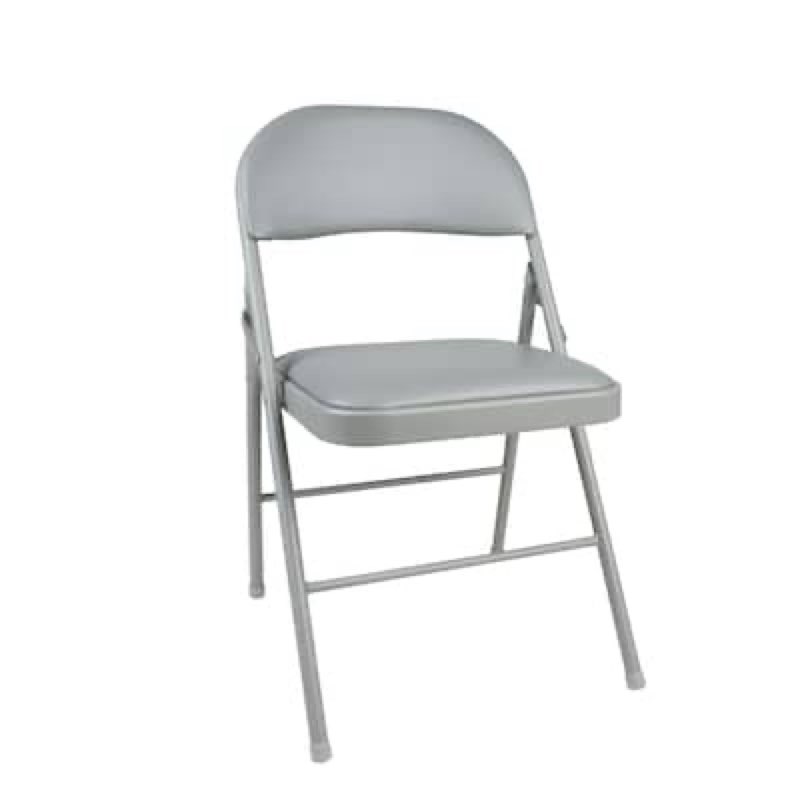 cosco gray residential standard metal folding chair with padded seat (indoor
