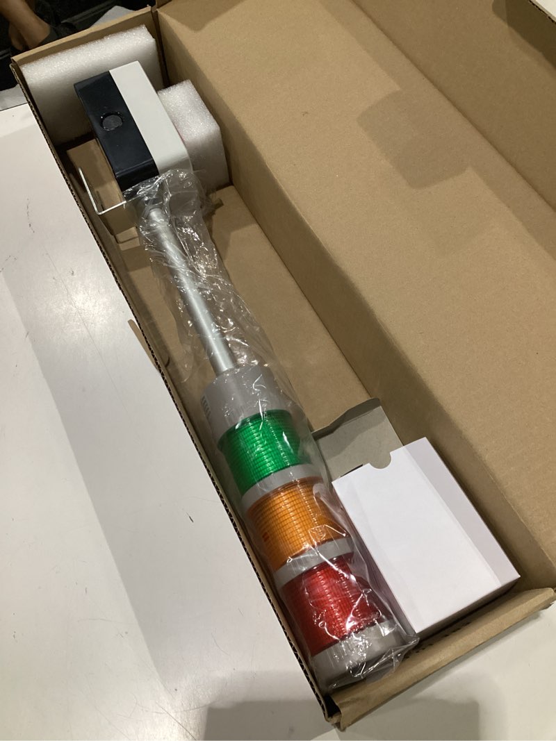Condition photo showing Good Condition for led andon tower light 3-stack red yellow green, ip65 industrial signal light with abb switch, plug and play for manufacturing no extension - without buzzer - without flash