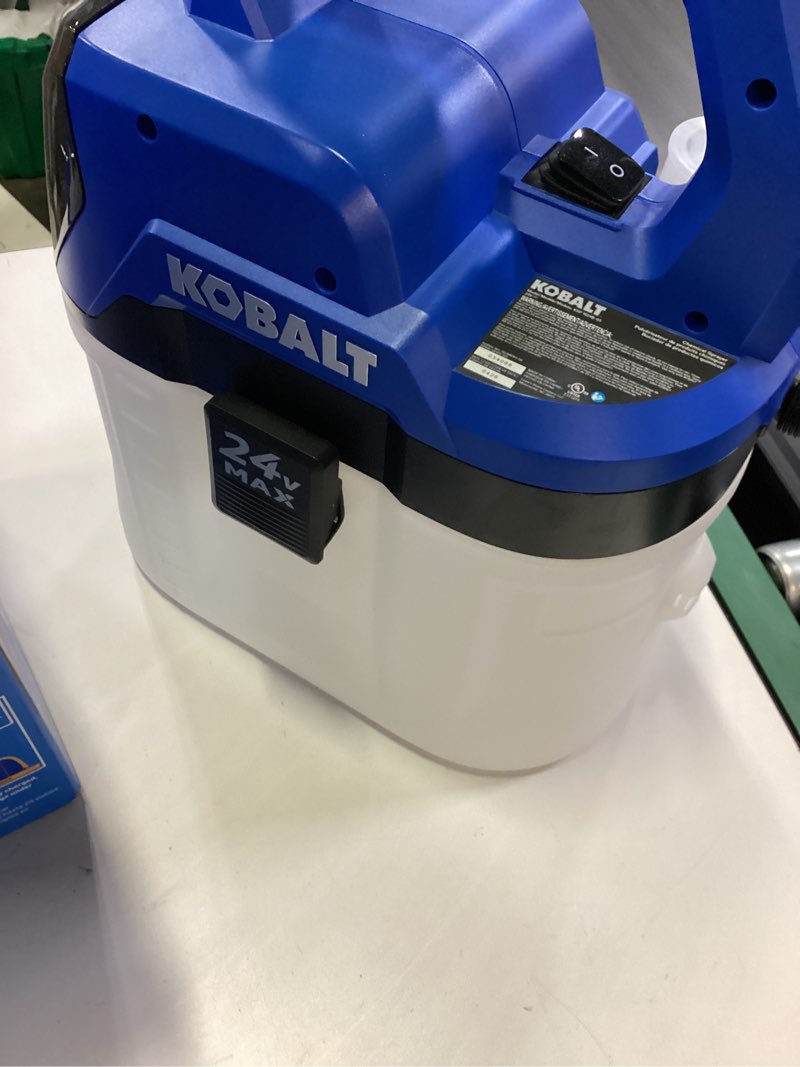 Condition photo showing As Is for kobalt 2.11-gallon plastic pump sprayer