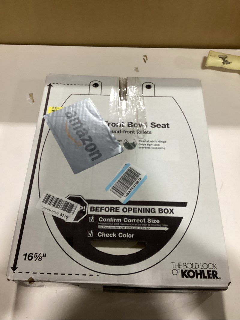 Condition photo showing New/Like New for KOHLER 4639-RL-0 Cachet ReadyLatch Round Toilet Seat Soft Close, White White Round Ready Latch