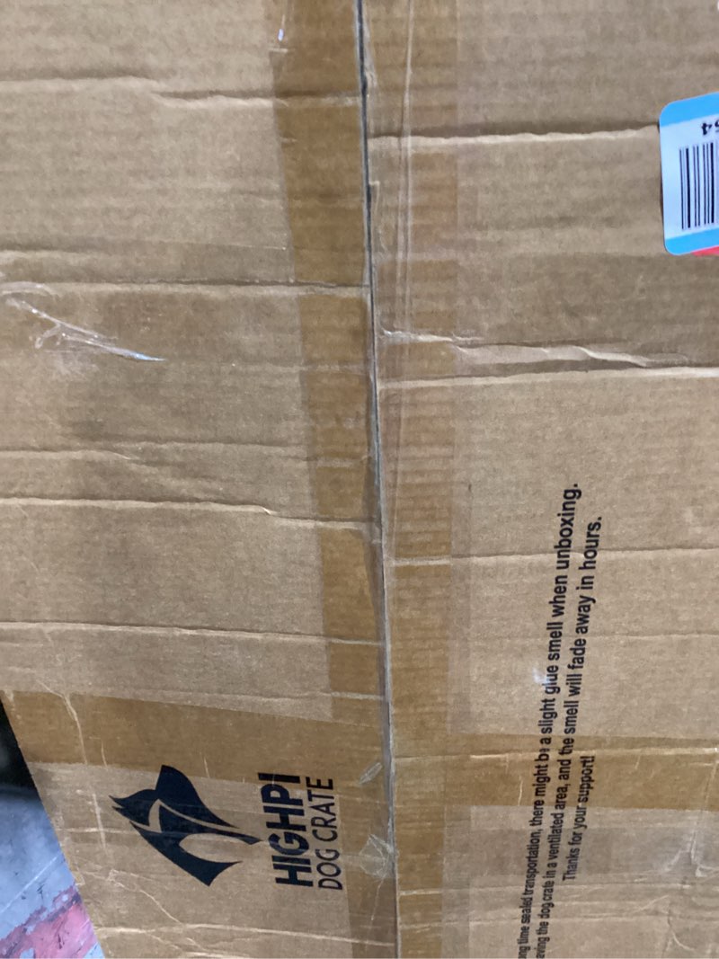 Condition photo showing As Is for Collapsible Portable Soft Dog Crate-HIGHPI Inflatable Dog Travel Crate for Large Dogs, Waterproof Dog Kennel Outdoor Indoor, Safety Foldable Dog Cage for Car Home, Dog Carrier 37’'Lx32’’Wx26’’H L: 37"L x 32"W x 26"H