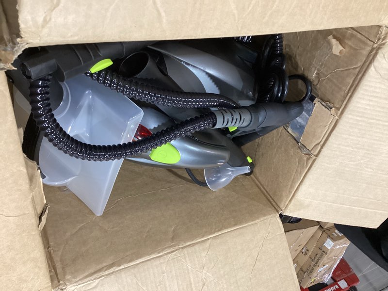Condition photo showing As Is for Heavy-Duty Steam Cleaner - 1500W Multipurpose Handheld Floor Steamer with 22 Accessories 16ft Cord for Home, Car Detailing, Tile, Grout, Carpet, Wallpaper, Upholstery, Window, Deep Cleaning