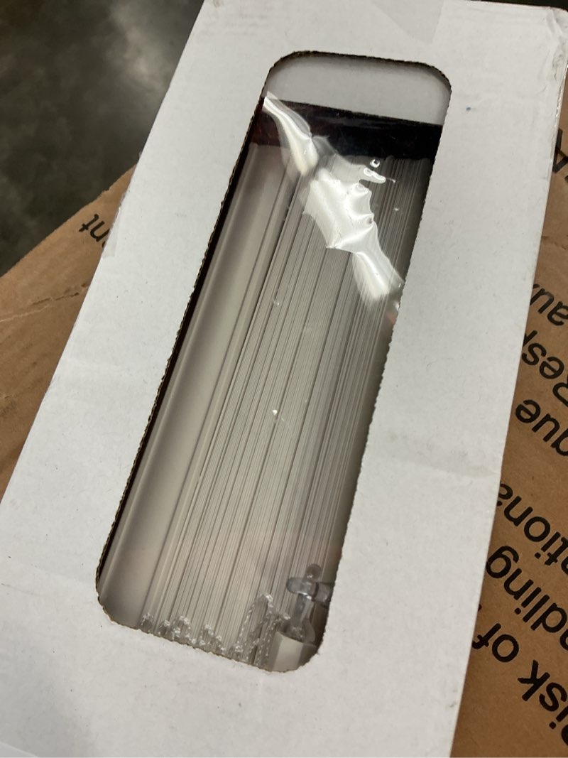 Condition photo showing As Is for mainstays cordless 1" vinyl light filtering blinds, white, 27" width x 64" length