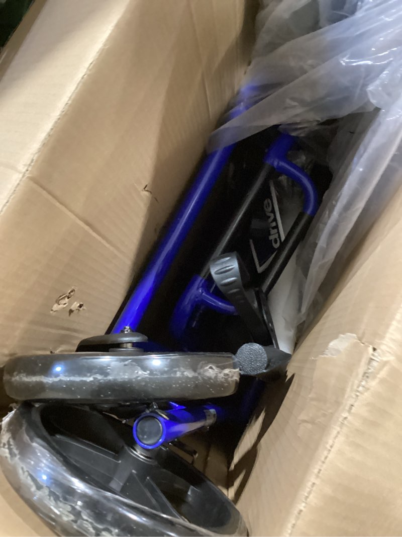 Condition photo showing Good Condition for drive medical 795b duet folding transport wheelchair and rollator walker, blue