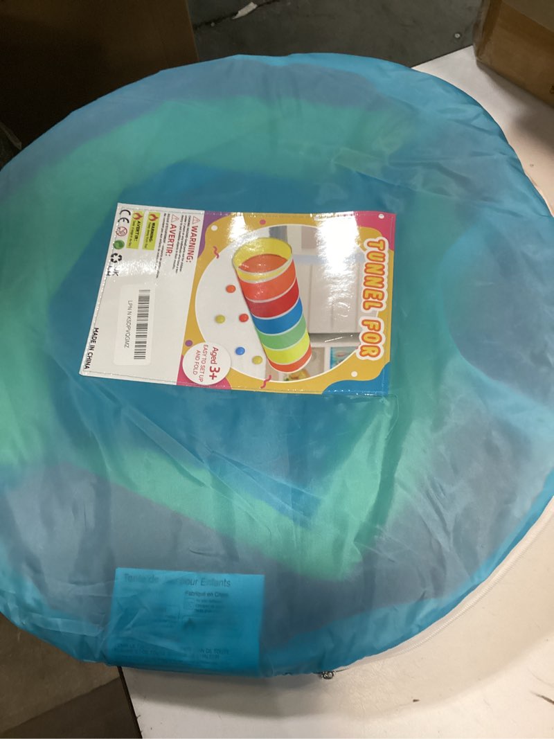 Condition photo showing Good Condition for Kids Play Tunnel Tent for Toddlers, Colorful Pop Up Crawl Tunnel Toy for Baby or Pet with Breathable Mesh, Collapsible Gift for Boy and Girl Play Tunnel Indoor and Outdoor Game