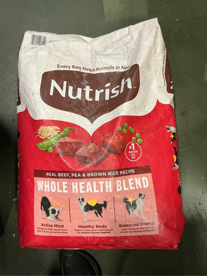 Condition photo showing New/Like New for (Nov-2026)Nutrish Dry Dog Food, Real Beef, Pea & Brown Rice Recipe Whole Health Blend for Adult Dogs, 28 lb. Bag, Packaging May Vary (Rachael Ray) Real Beef, Pea & Brown Rice 28 Pound (Pack of 1)