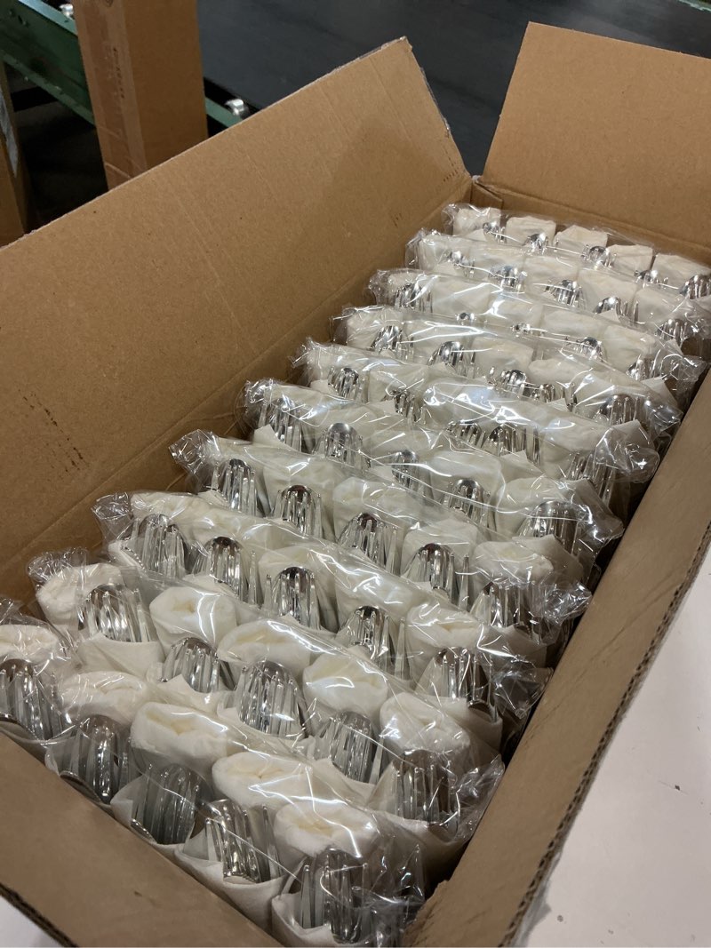 Condition photo showing New/Like New for 400pcs pre rolled silver plastic silverware sets - heavy duty fancy silver cutlery - include 100 pack wrapped disposable utensils with napkins for parties, dinners & weddings silver - fancy