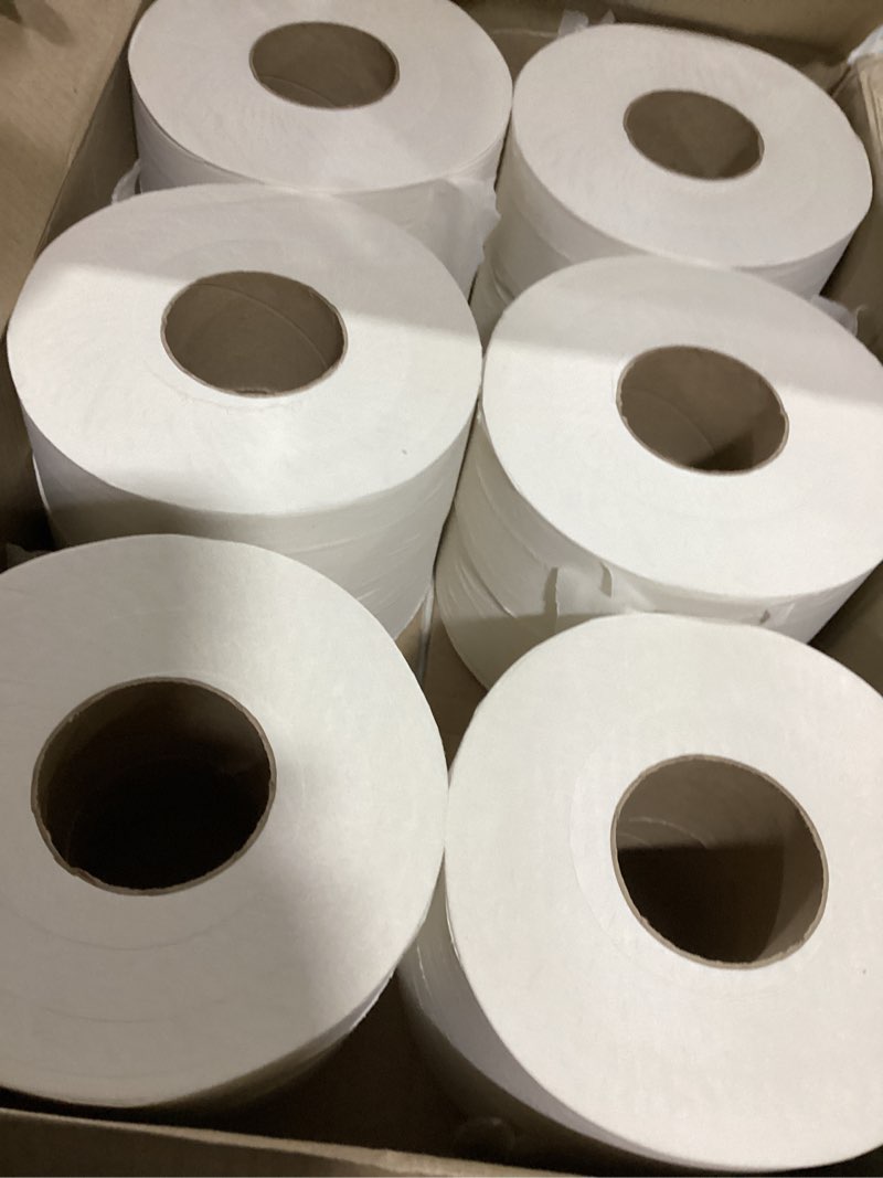 Condition photo showing New/Like New for tork jumbo toilet paper roll white t22, universal, 2-ply, 12 x 1000', tj0922a