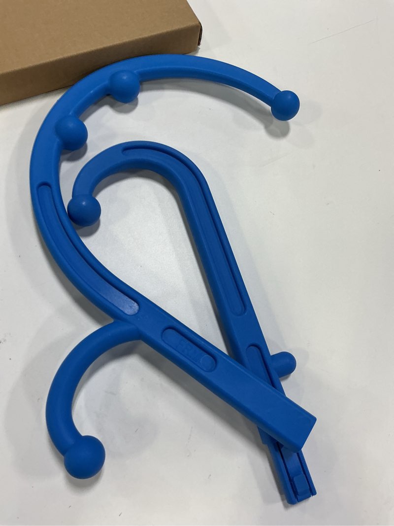 Condition photo showing As Is for LiBa Back and Neck Massager - Trigger Point Massage Tools for Pain Relief and Manual Massage Hook Therapy Handheld Back Neck Shoulder Massager Blue - Gift for Women & Men A. Blue