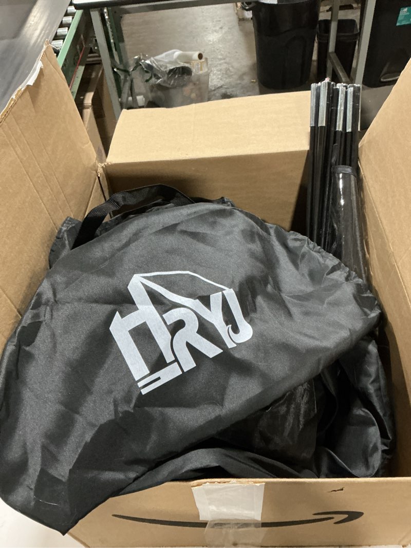 Condition photo showing As Is for black privacy sleep twin size bed tent for adults kids, foldable blackout 90% canopy tents with breathable mesh windows and net doors curtains black tw"