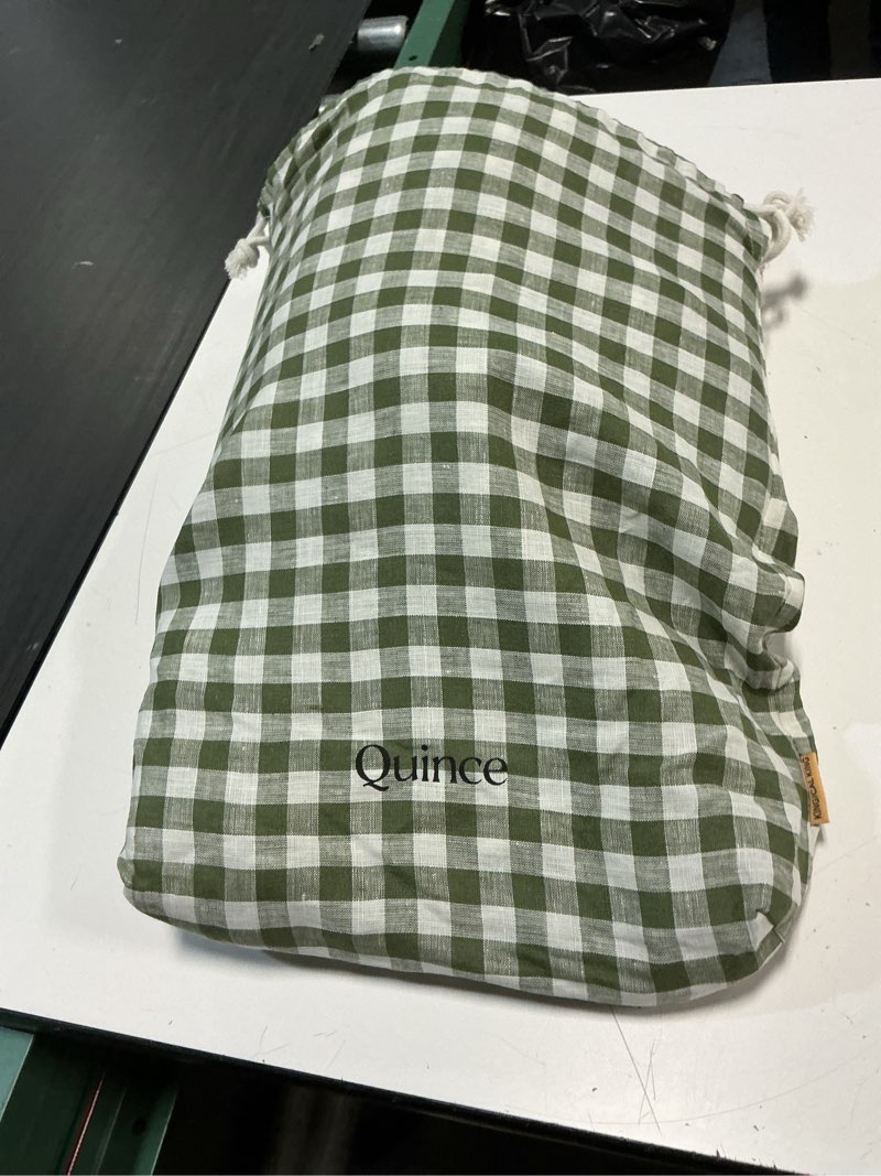 Condition photo showing Good Condition for quince european linen gingham duvet cover set 3 pieces /kingcal king/