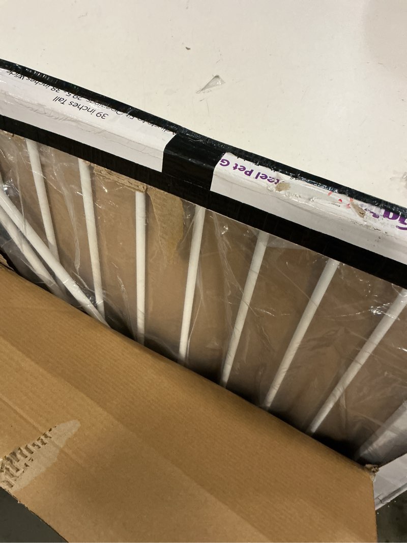 Condition photo showing Good Condition for MidWest Homes for Pets 39-Inch High Walk-Thru Pressure Mounted Steel Dog Gate, Expands to 38 Inches Wide, Includes 3-inch Extensions, White White 39-Inch