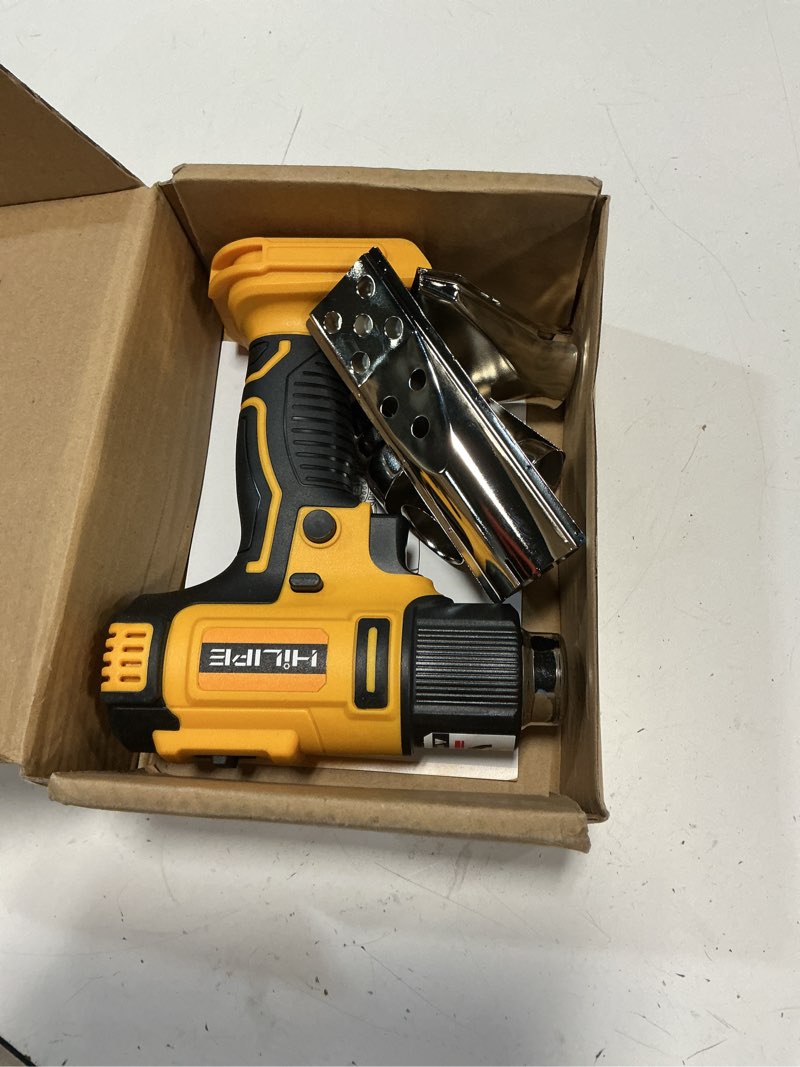 Condition photo showing Good Condition for cordless heat gun for dewalt 20v battery,lithium hot air gun, 5 nozzle attachments,2-temp setting max 1022°f(550°c),heat gun for shrink wrapping, tube bending (tool only, no battery) ordinary