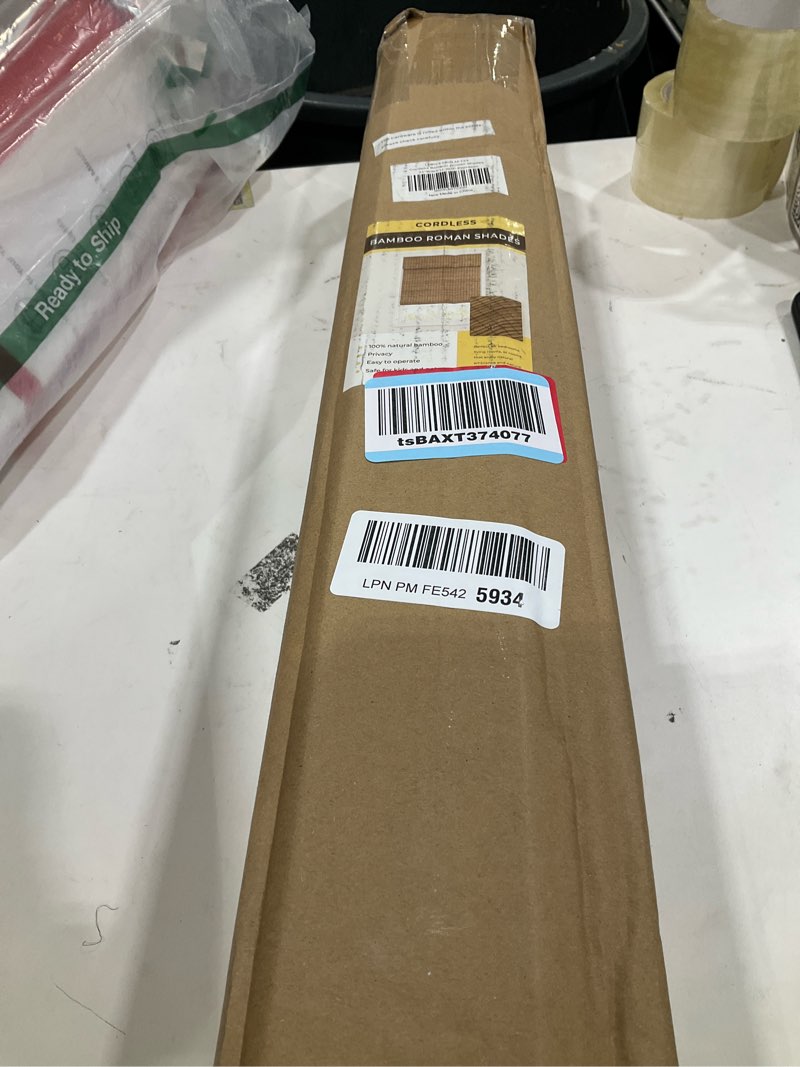 Condition photo showing Good Condition for Cordless Bamboo Roman Shades for Windows, Blinds Size (22.5" W ×48" H) Colour (BDP-Espresso) Bdp-espresso 22.5" W × 48" H