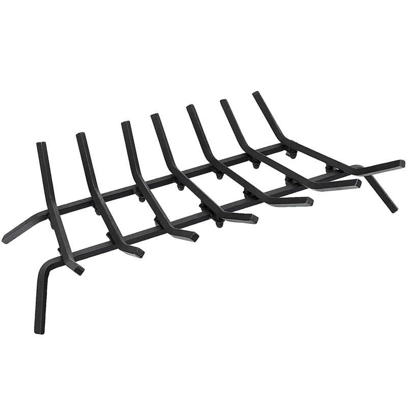 fireplace log grate heavy duty steel firewood burning rack holder