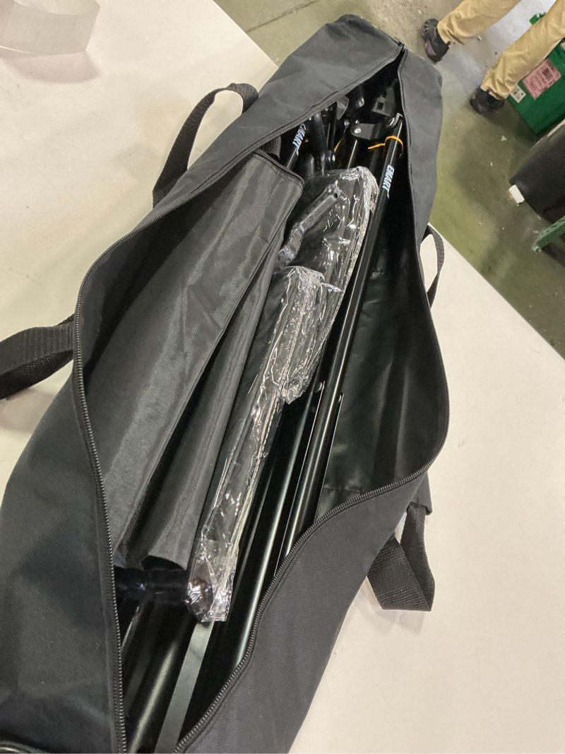 Condition photo showing Good Condition for EMART Backdrop Stand 10x10ft(WxH) Photo Studio Adjustable Background Stand Support kit with 2 Crossbars, 8 Clamps, 2 Sandbags and Carry Bag for Parties, Events Decoration, Wedding, Photography 10x10ft Black