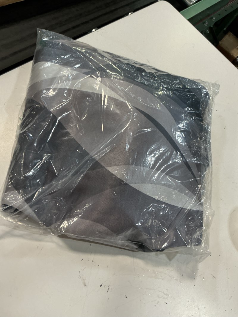 Condition photo showing Good Condition for weesire black and grey blackout curtains modern striped decorative 100% light blocking darkening grommet grey curtain for living room villa, bedroom gray and white 2 panels set, 52x84 inches grey and white-100% blackout 52"w x 84"l (pack of 2)