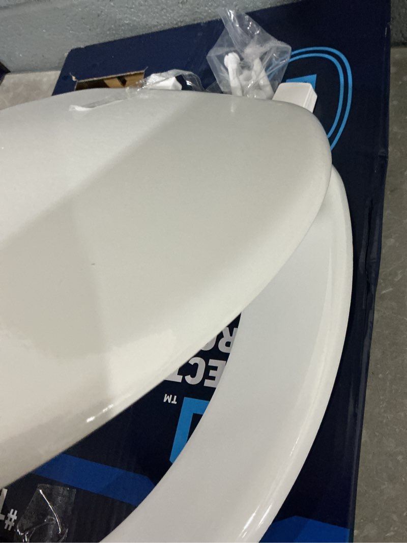 Condition photo showing Good Condition for project source wood white elongated toilet seat