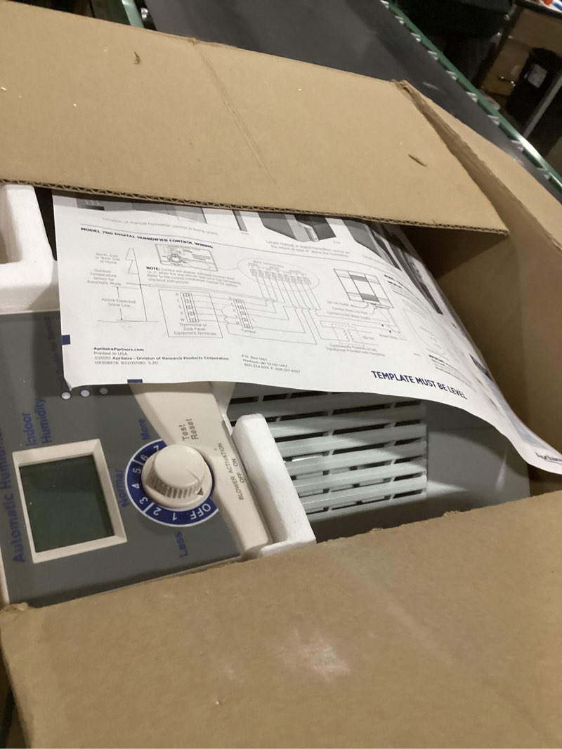 Condition photo showing Good Condition for AprilAire 700 Whole-House Humidifier, Automatic Fan Powered Furnace Humidifier, Large Capacity Whole-House Humidifier for Homes up to 5,300 Sq. Ft., White