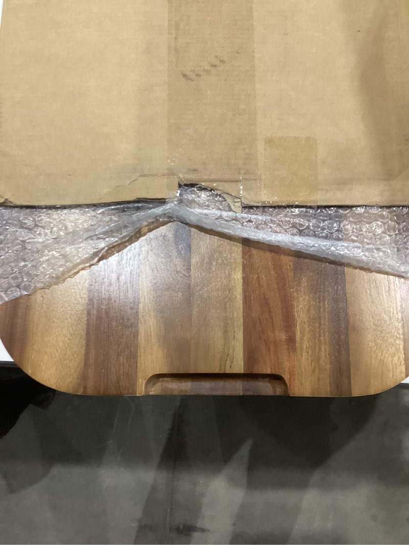Condition photo showing As Is for 20" Large Holiday Ham Meat Serving Board Thanksgiving Carving Board with Turkey Lifter Set| Acacia Wood Cutting Board with Juice Groove, Good for Carving 22Lbs Meats