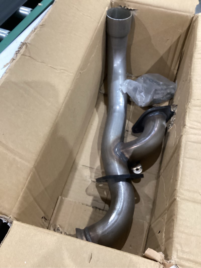Condition photo showing As Is for razstdala stainless steel exhaust pipe fit for 2009-2012 chevy malibu 2.4 l; 2009 pontiac g6 3.6l; 2010 pontiac g6 2.4 l; 2009 saturn aura 2.4 l, new replacement with accessories 52550 malibu/g6/aura