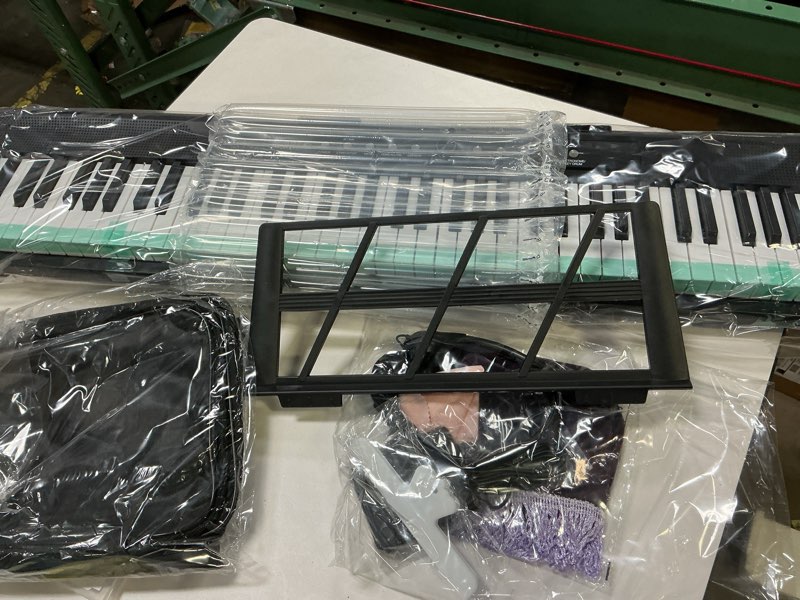 Basics Electric Keyboard Piano with , Built-in Speakers, Songs for Learning, Black