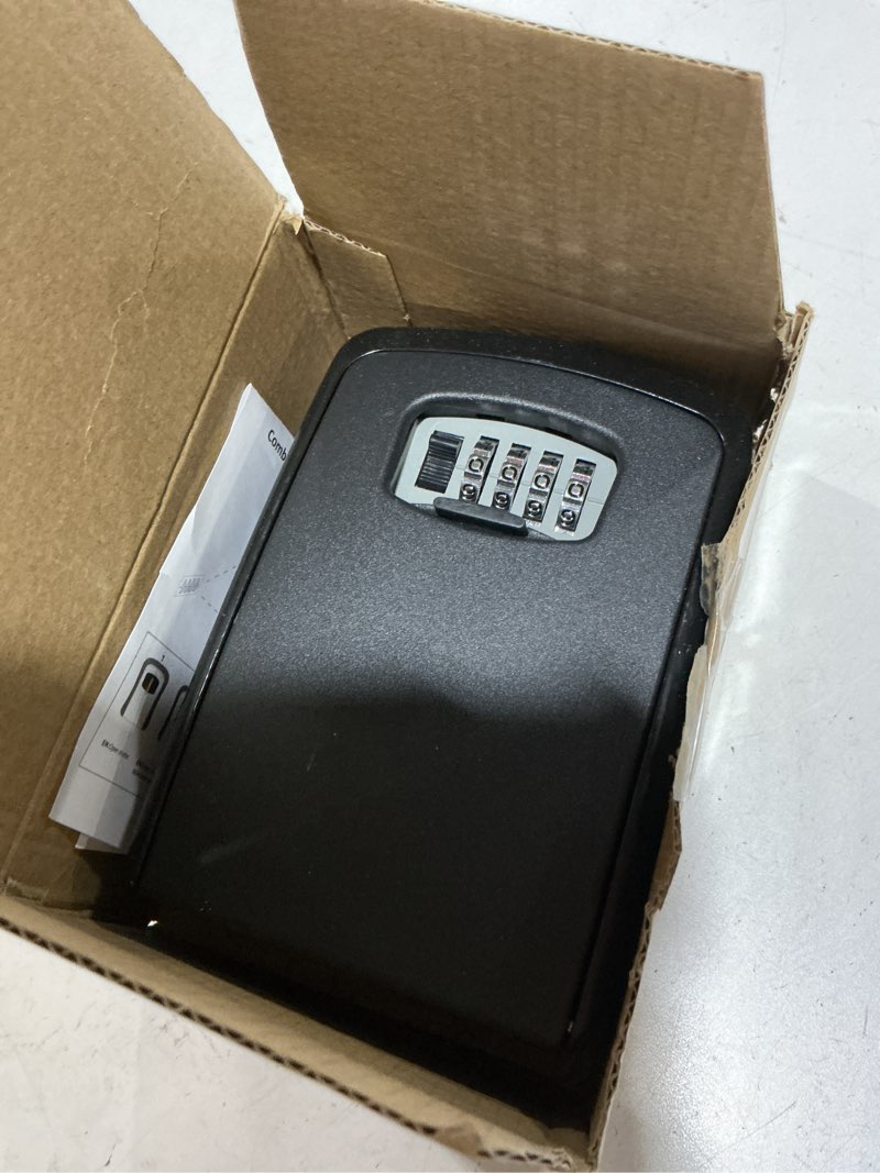 Condition photo showing Good Condition for lockwise xxl large key lock box, 5.5”x4.1”x2.1” waterproof kirsite combination lockbox for keys outdoor, portable key lock box wall mount with code (1 pack, black)
