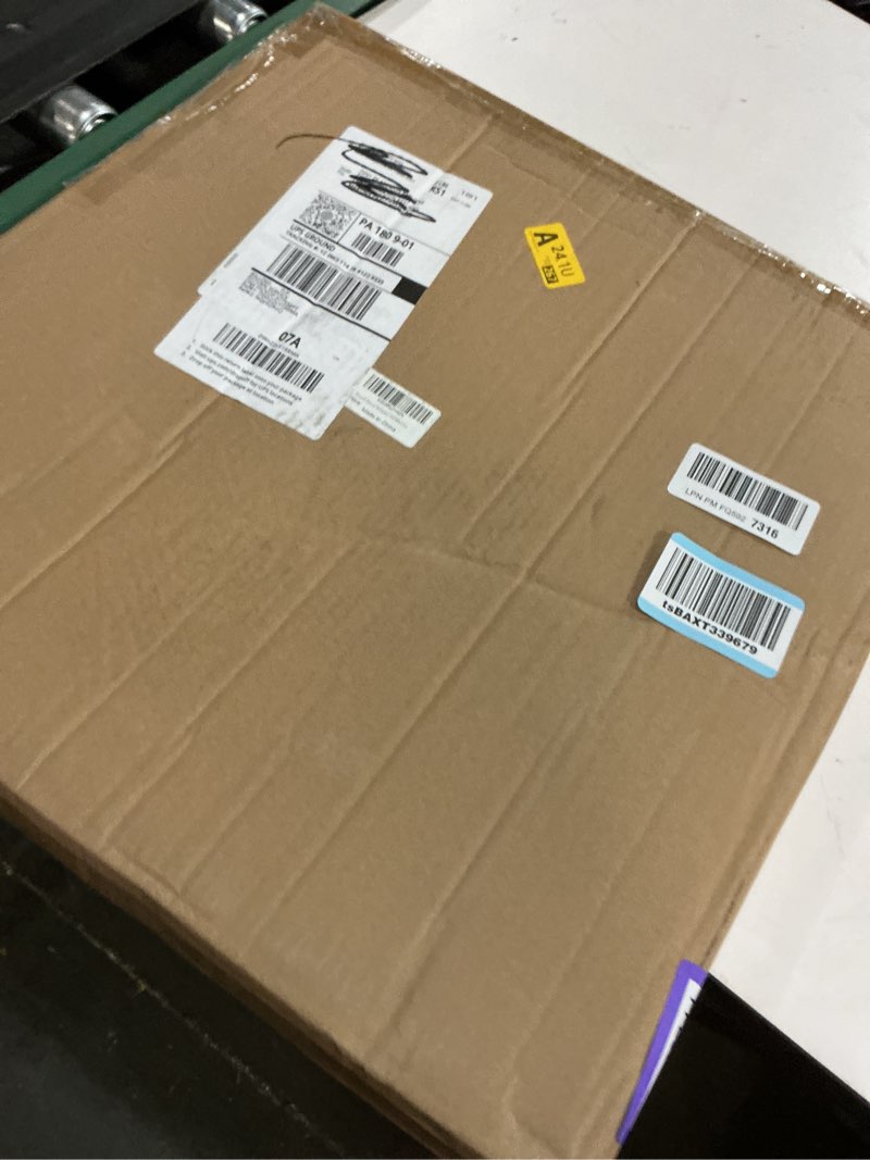 Condition photo showing New/Like New for Extra Large Square Ottoman Table Tray 20" - Rustic Wooden Serving Tray for Farmhouse Decorative Oversized Coffee Table Trays Living Room Kitchen Counter Breakfast White White 20" x 20" x 1.6"