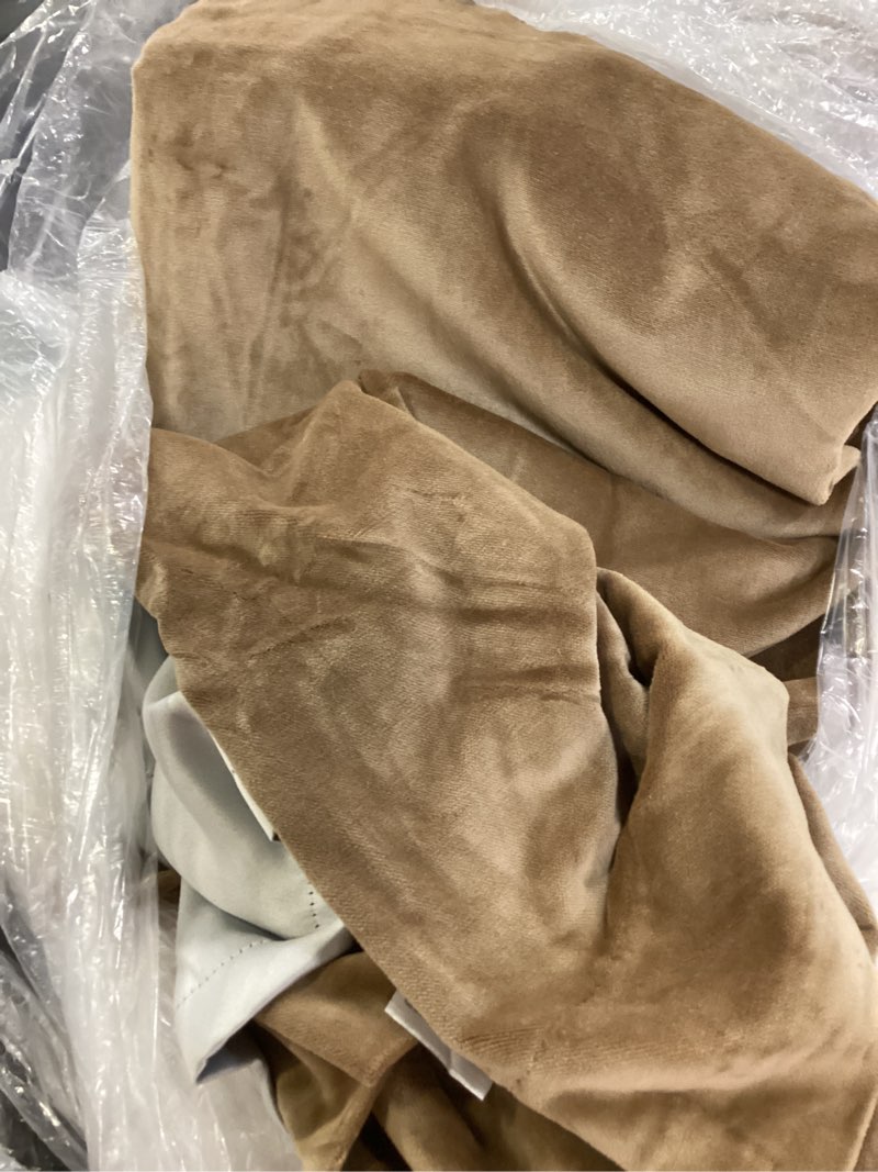 Condition photo showing Good Condition for cotton velvet curtain - single panel size: 48x84  color: camel 1 panel