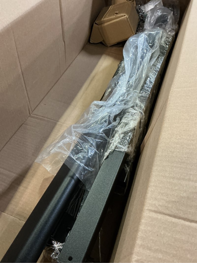 Condition photo showing As Is for metty metal handrails for outdoor steps suitable for 1 to 3 steps- wrought iron stair railing- step steady with 3 feet handrailing- safe indoor home banisters (black) black with balusters 3 step