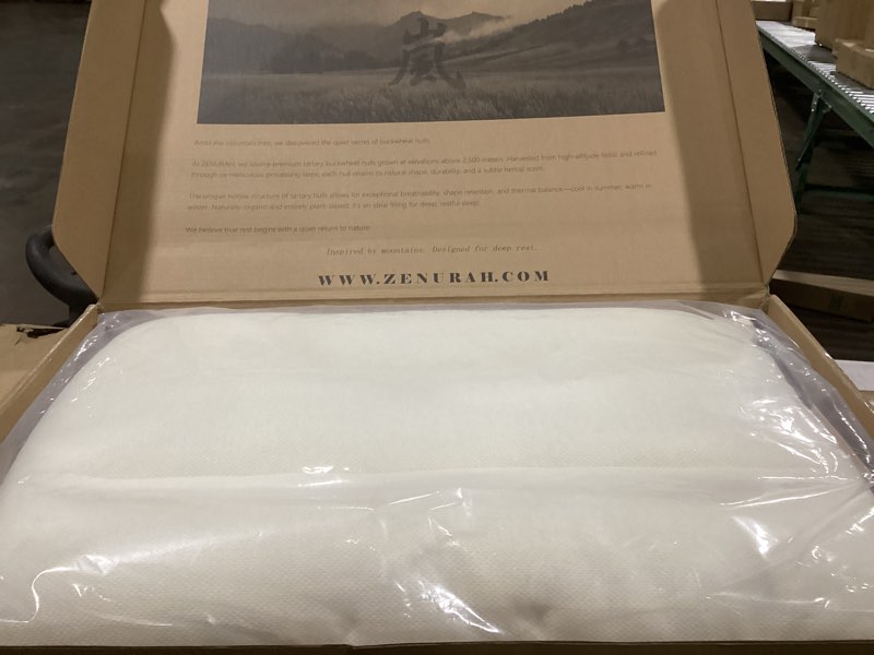 Condition photo showing New/Like New for ZENURAH Organic Buckwheat Pillow - Japanese Style Sobakawa (28" x 17") - Extra Firm Neck Support for Back/Side Sleepers - Breathable & Cooling - 100% Mountain Grown Hulls - Standard Size